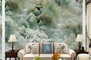 [$73.99] anpassad 3d väggmålning tapet jade carving landskapskarta lämplig  för vardagsrum tv bakgrunds vägg täckning 448 × 280cm