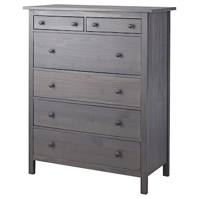 HEMNES 8-drawer dresser, gray dark gray stained | Get in my cart