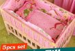 5PCS Newborn Baby Bedding Set Baby Crib Bedding Set With Bumper Baby Crib  Bumper Baby Cot Sets Kids Bed Bumper 90x50cm CP01S
