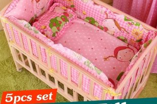 5PCS Newborn Baby Bedding Set Baby Crib Bedding Set With Bumper Baby Crib  Bumper Baby Cot Sets Kids Bed Bumper 90x50cm CP01S