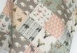 Woodland Girl Quilt, Peach Crib Bedding, Pink Deer Quilt, Deer Crib