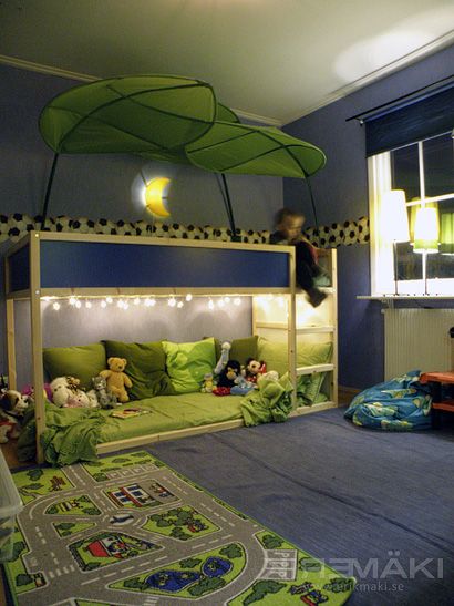 Kura bunk bed with cozy spot underneath | kids room | Barns sovrum