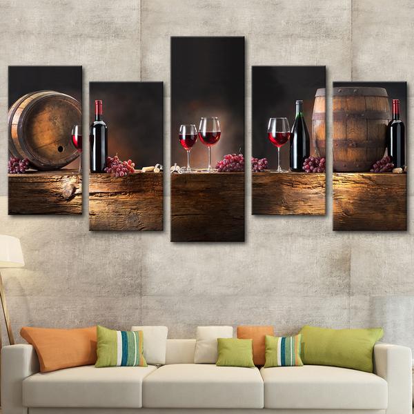 Wine Barrels Multi Panel Canvas Wall Art