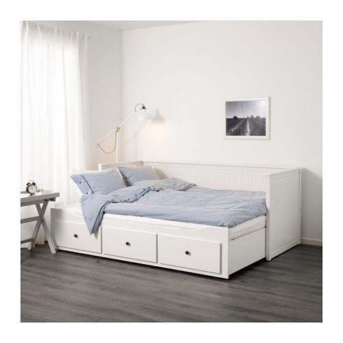 Daybed with 3 drawers/2 mattresses HEMNES white, Meistervik firm