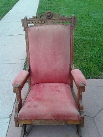 Turn of the century, carved, Victorian Eastlake Rocking chair