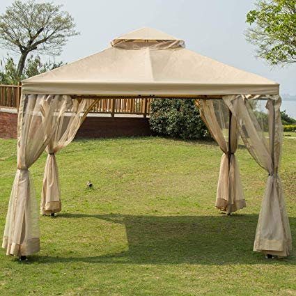 Sunnyglade 10' x10' Gazebo Canopy Soft Top Outdoor Patio Gazebo Tent Garden  Canopy for Your Yard, Patio, Garden, Outdoor or Party