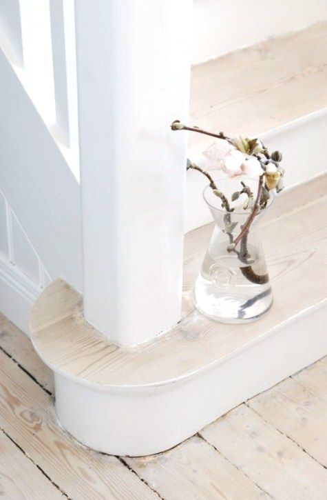 To do: Lighten the floorboards and give the stairs a white coat of