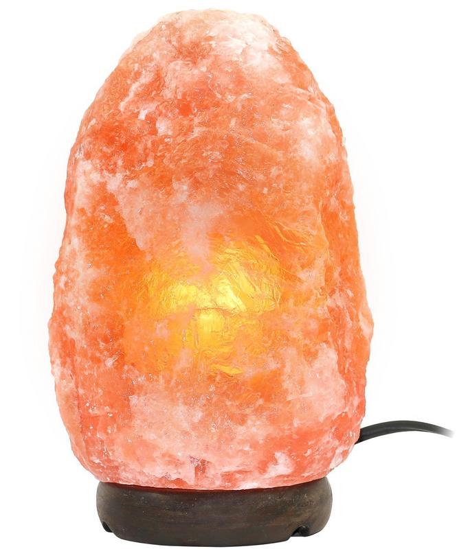 Greenco Natural Himalayan Rock Salt Lamp 6-11 lbs with Wood Base, Electric  Wire, Dimmer Control & Bulb