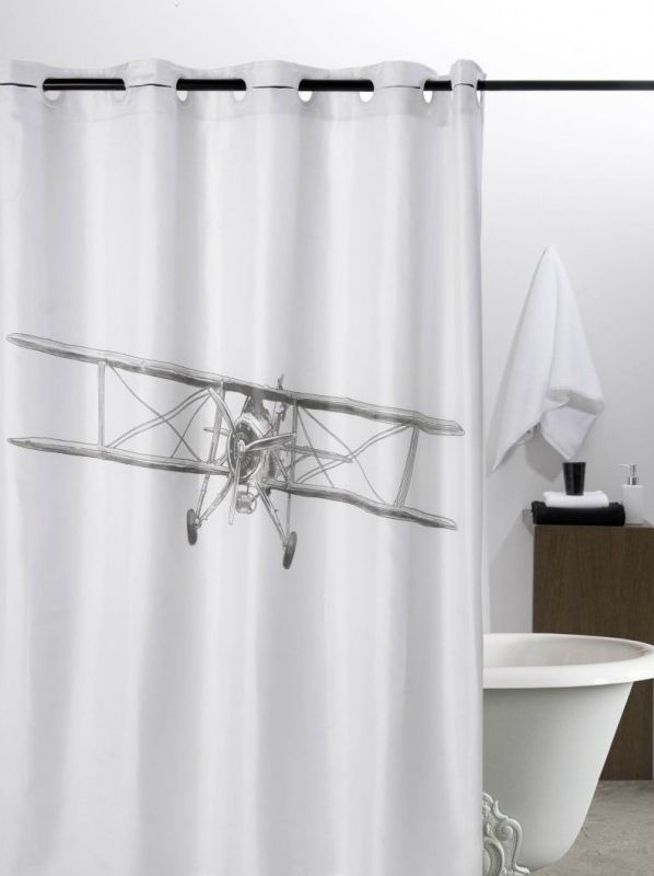 Shower curtain Vintage airplane black and white | Our products
