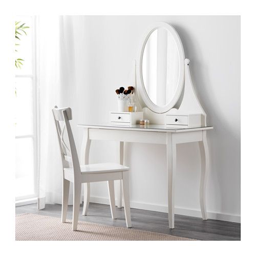 Toalettbord med spegel HEMNES vit | Inredning | Toalettbord, Hemnes