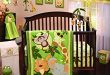 NoJo Jungle Babies 9 Piece Nursery Crib Bedding Set, Green/Yellow/Tan/Brown