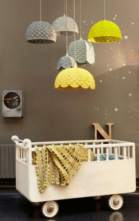 Virkade lampor | Kids | Crochet lamp, Crochet lampshade, Baby Room