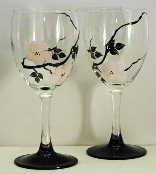 Handmålade ölglas, champagneglas, vinglas, snapsglas och barnglas