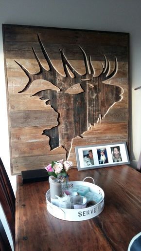 Elk silhouette in wood. DIY Pallet art | Projekt att testa