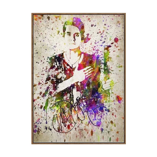 European modern abstract style watercolor character John Mayer home  decoration painting, high-definition printing on canvas. No Frame