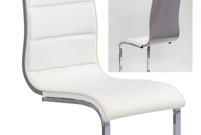 SCOTT II - modern stol vit/grå högglans