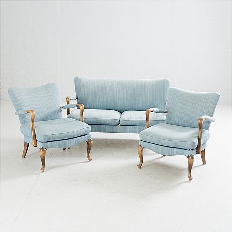 Auktion | Soffa 2 fåtöljer Knolls moderna möbler | Stockholms