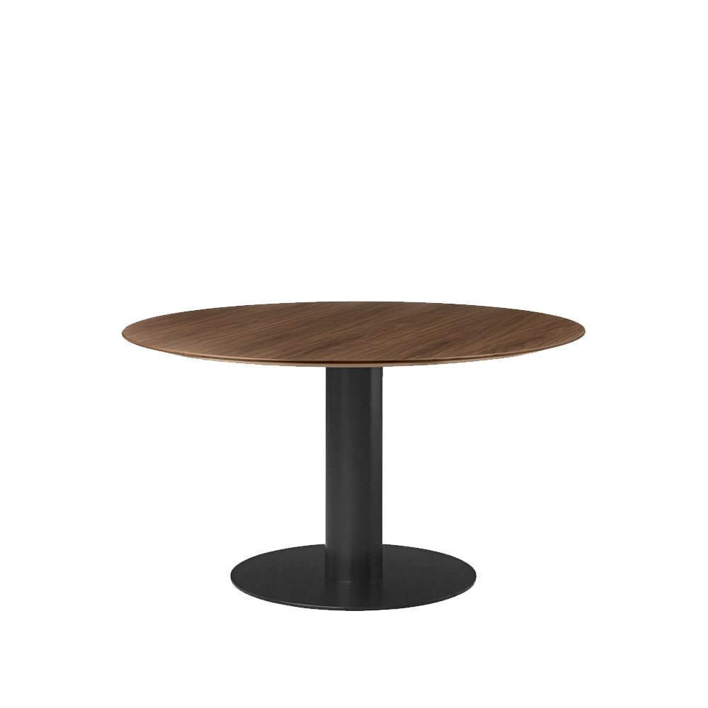 Gubi Table 2.0 matbord - valnöt, svart stativ, ø130 cm - Matbord