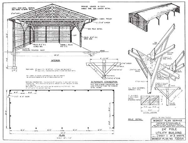 163 Free Pole Shed & Pole Barn Building Plans and Designs to Realize