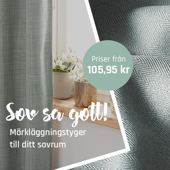 Mörkläggningstyger som metervara hos tyg.se. Beställ / Köp