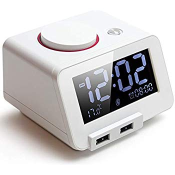 Amazon.com: Homtime Bluetooth Alarm Clock Speaker for Bedrooms, Dual