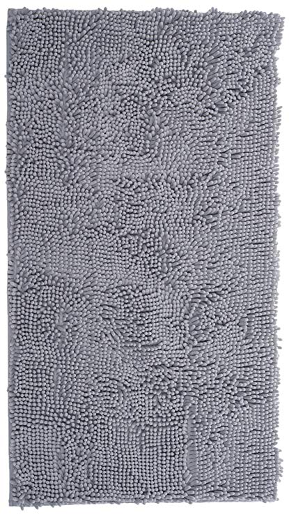 Lavish Home High Pile Shag Rug Carpet, 21 x 36, Grey
