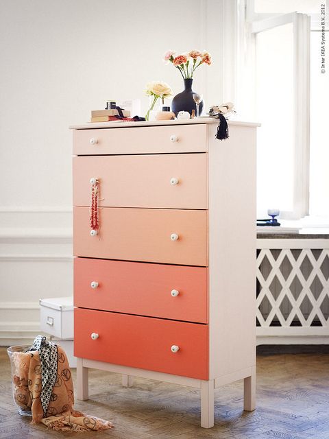Ombre DIY: Dresser From IKEA | Furnitures | Ikea, Barns sovrum och