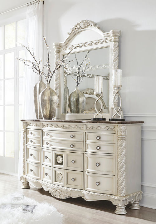 Ashley Cassimore Pearl Silver Dresser & Mirror in 2019 | furniture