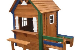 anpassad barn trä lekhus med shop-front stil fönster förvaringsbox