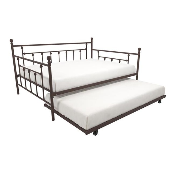 Dorel Home Products 4024259 Manila Full Size Metal Daybed and Twin Size  Trundle, Bronze