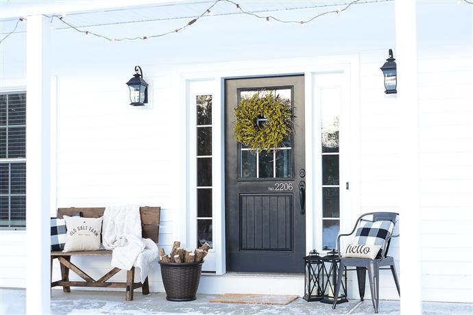 Vintern dekorera idéer för veranda