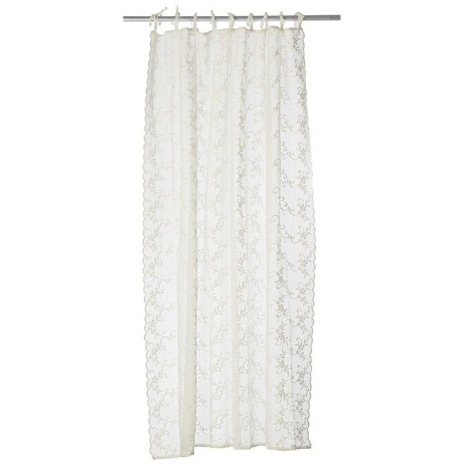 Maddie Voile Embroidery Curtain with Ribbon 160x220 cm, Off White