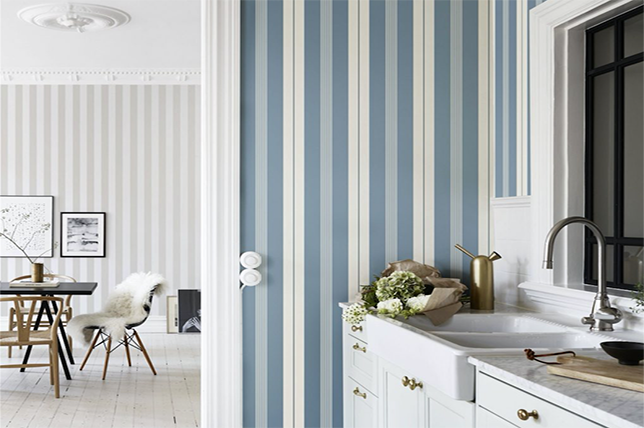 blue striped kitchen wallpaper ideas 2019