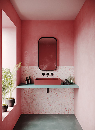 rosa ombre badrumsfärg färger