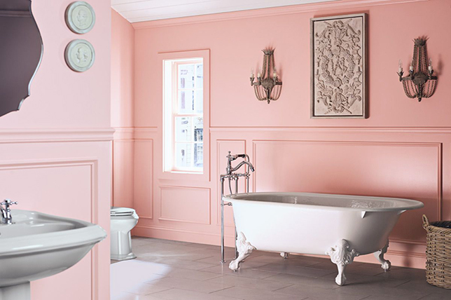 rosa färger för badrumsfärg