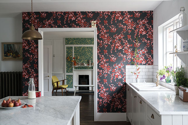 dark floral kitchen wallpaper ideas