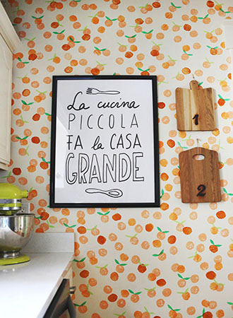 orange kitchen wallpaper ideas