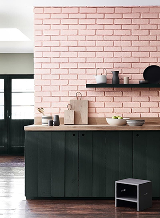 pink retro kitchen