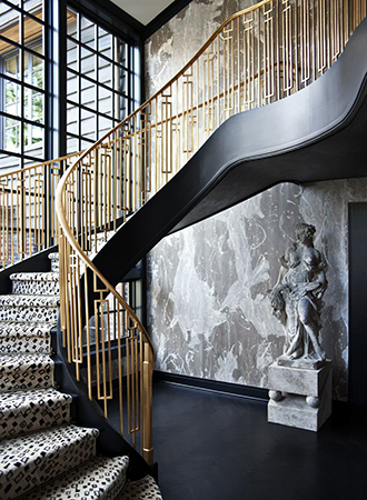 gold railing staircase ideas