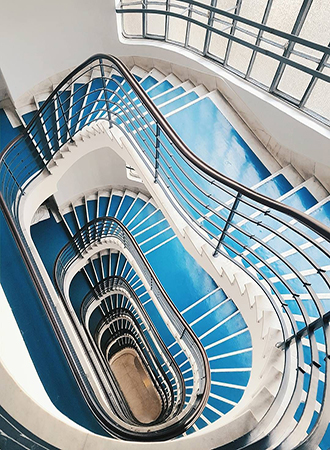 blue staircase ideas