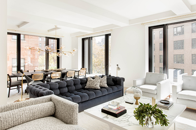 velvet Living Room Interior Design Trends 2019