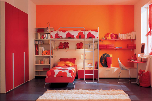 orange färger för sovrumsfärg