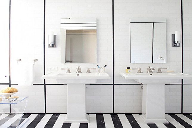 striped bathroom tile ideas