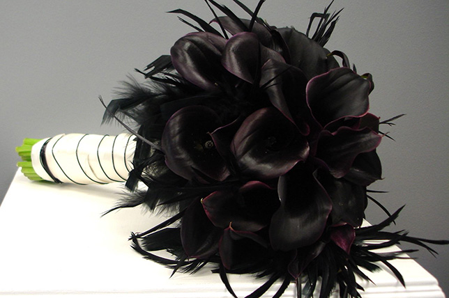 svarta moderna eleganta halloween blommor