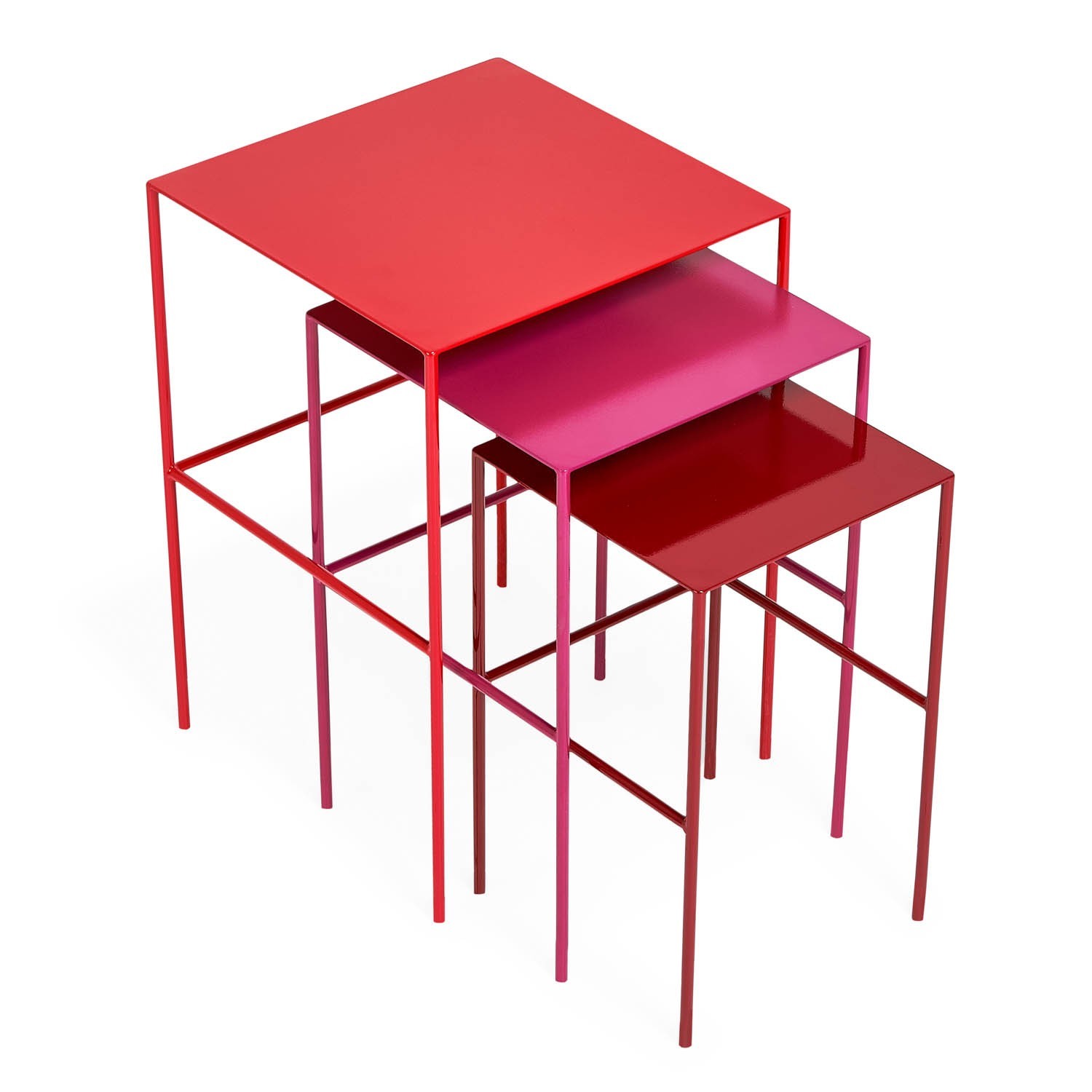 häckningsbord för röd och rosa metall