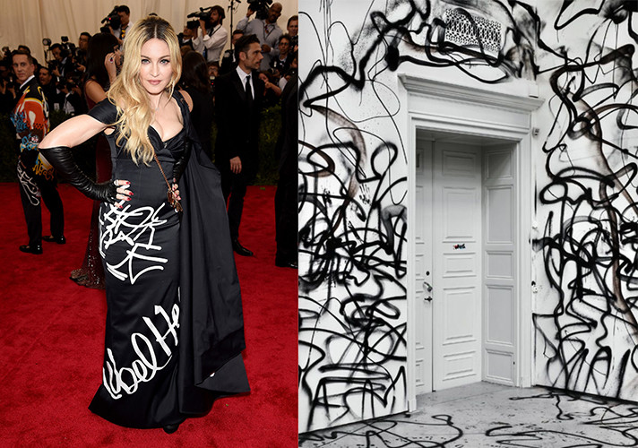 Madonna Met Gala Dress Graffiti Interior Design
