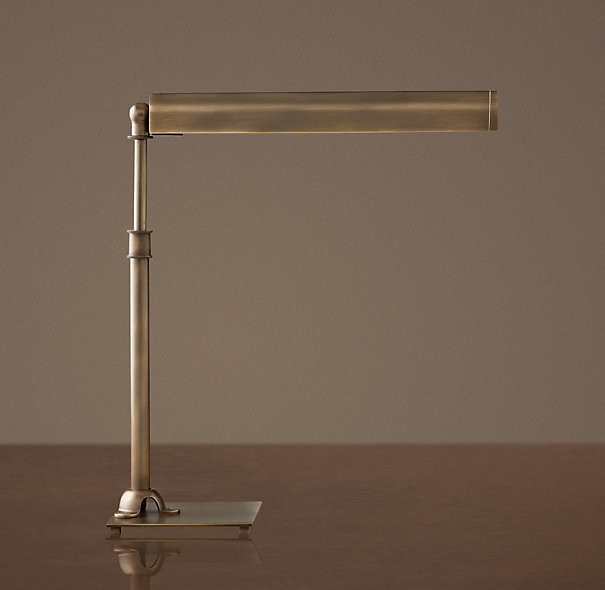 tunn brons bordslampa