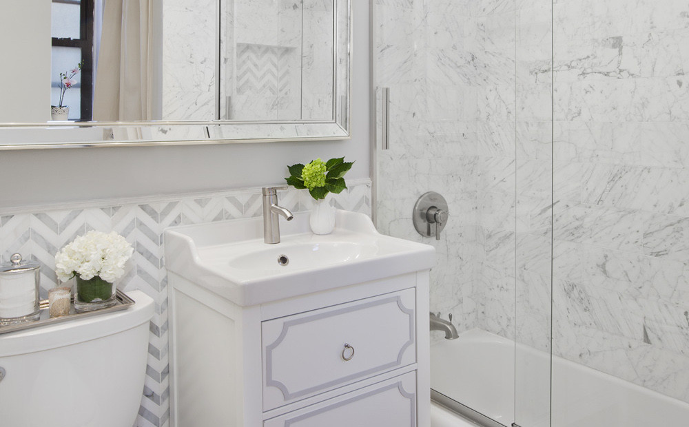 badrum i vit marmor New York