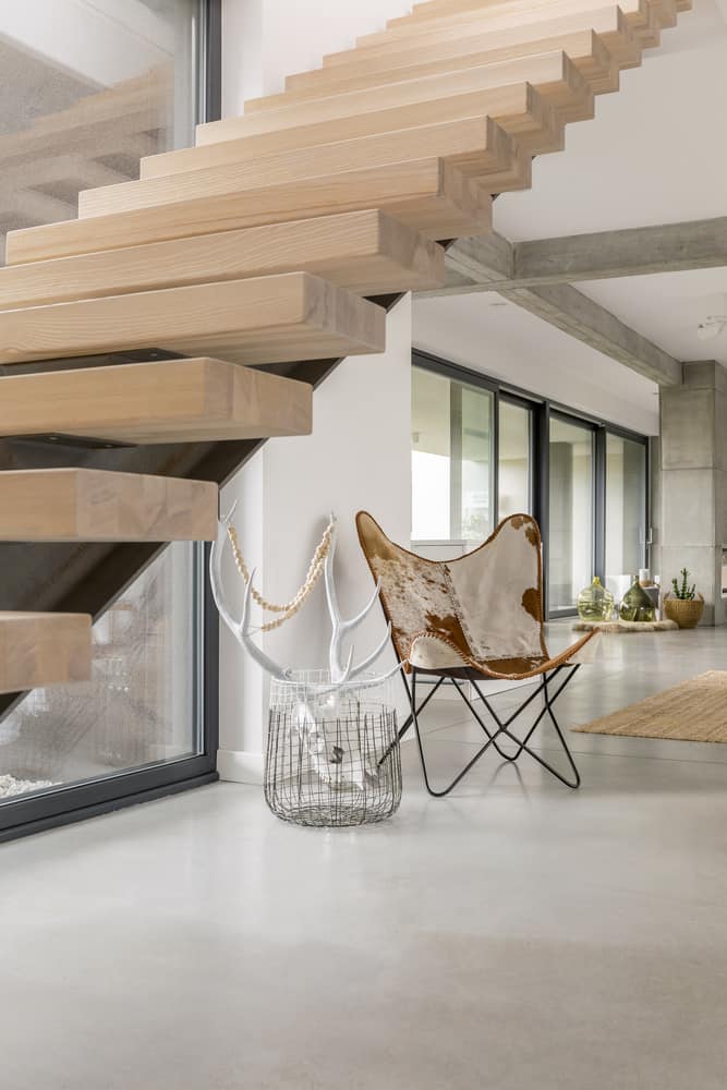 scandinavian wood staircase