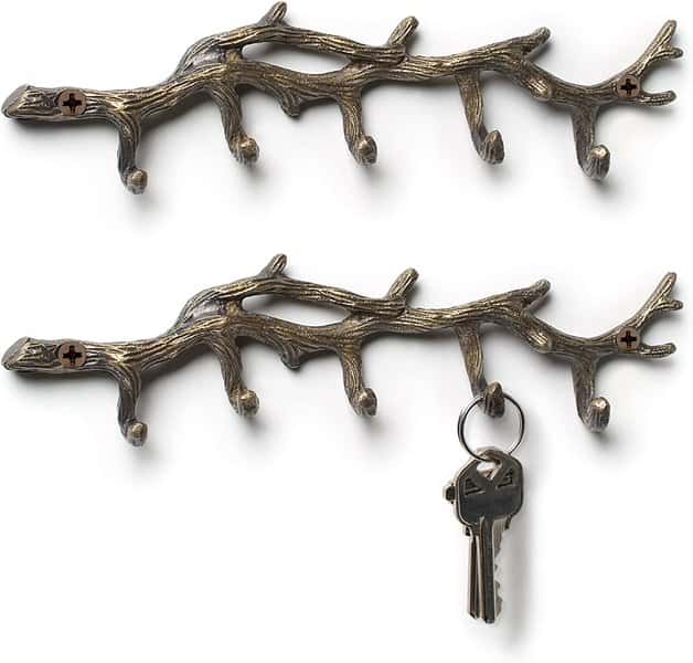 small gold twig wall hook